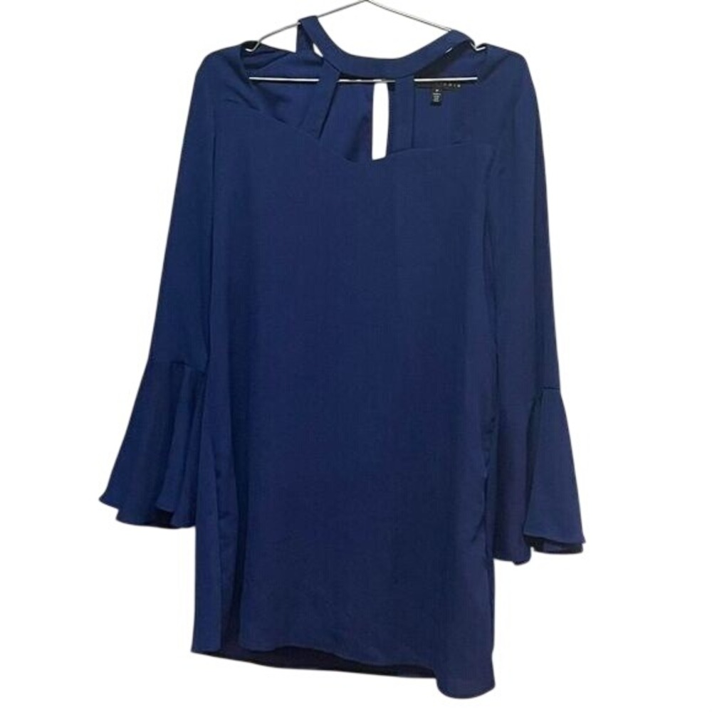 NWT Blue‎ Bell Sleeve Cocktail Party Dress Keyhole Neck Women's Medium